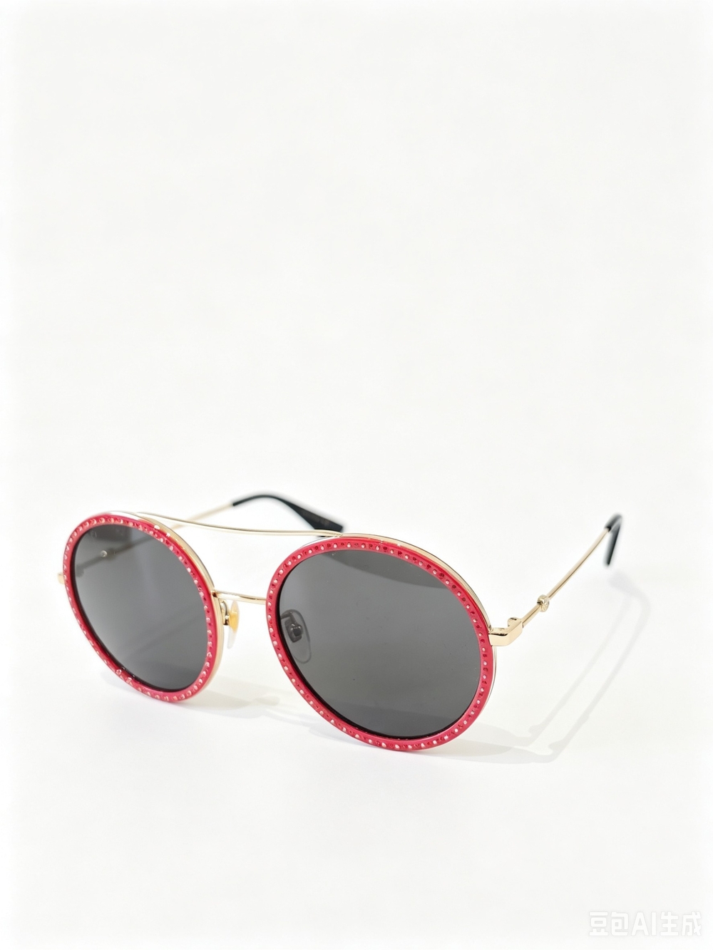 Gucci GG0061S Round Double Bridge Sunglasses